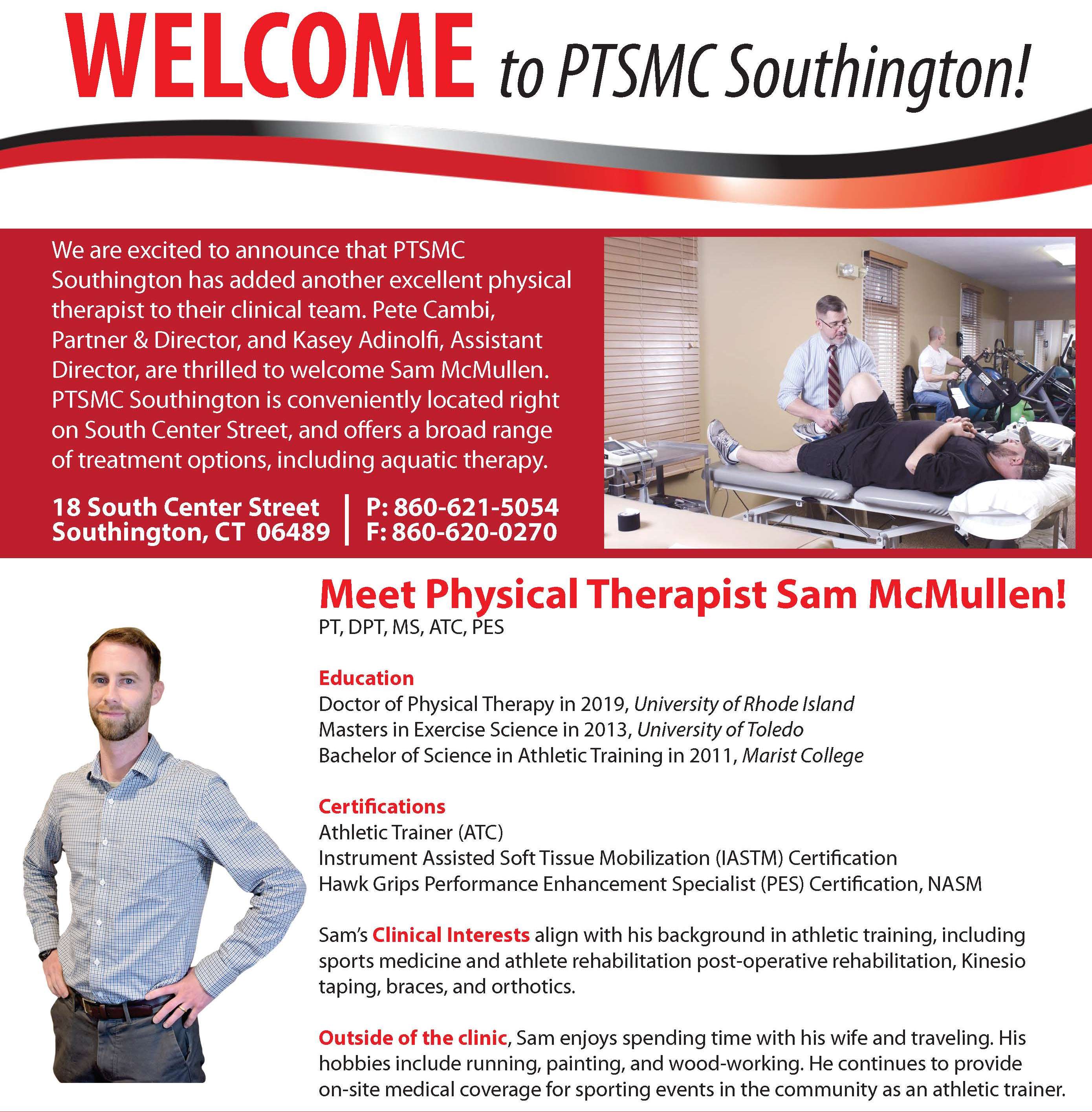 Sam McMullen Physical Therapist Information