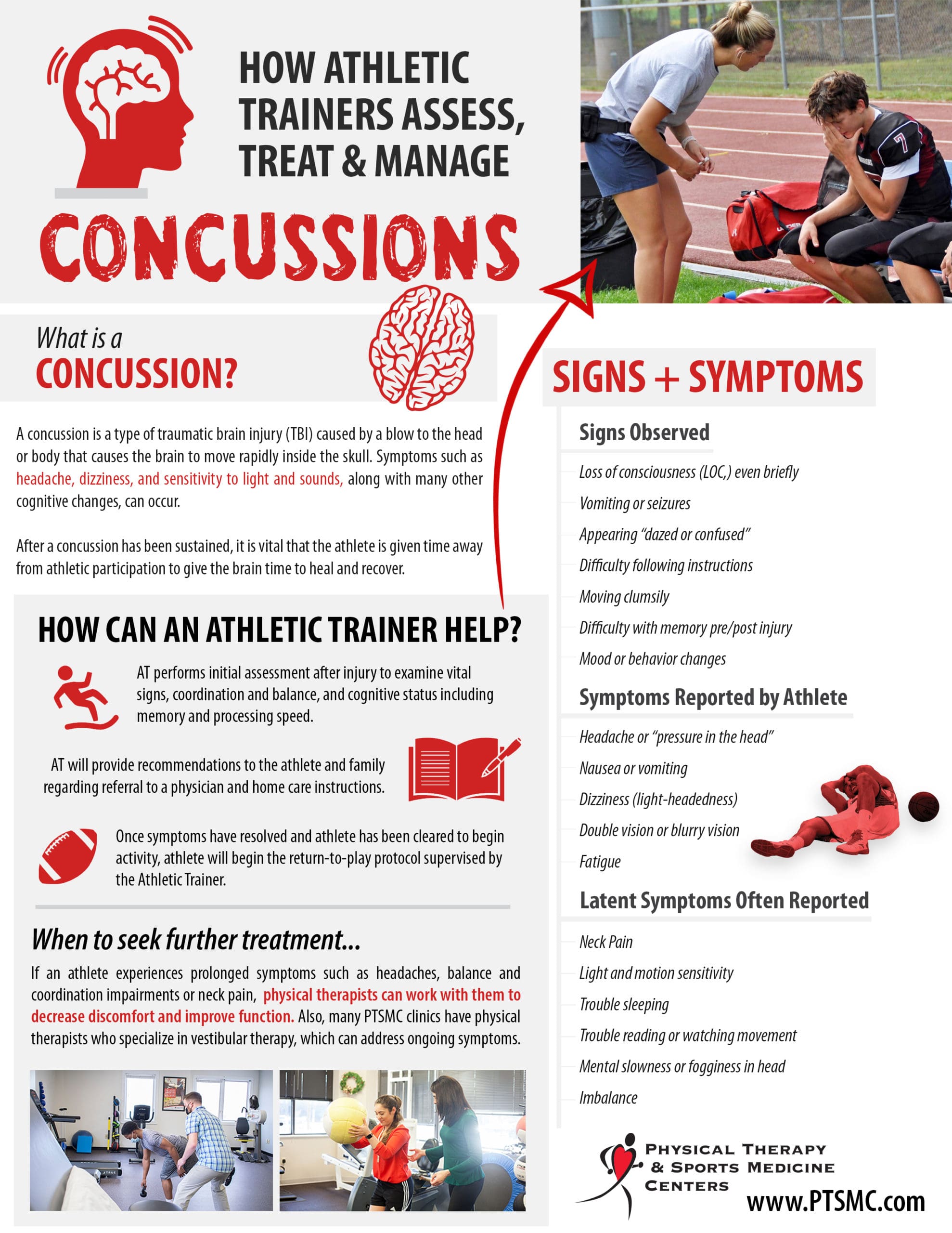 atheltic trainers assessing concussions