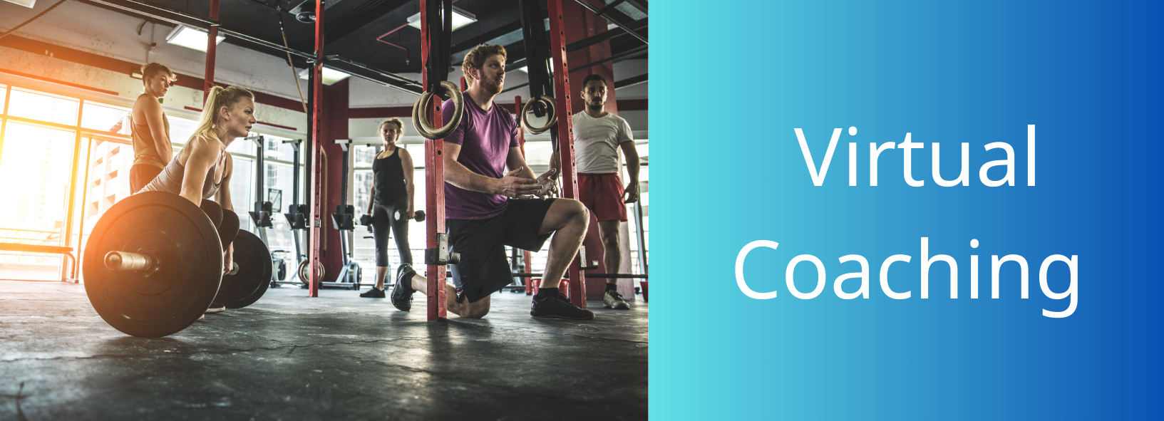 A group of people working out at a gym